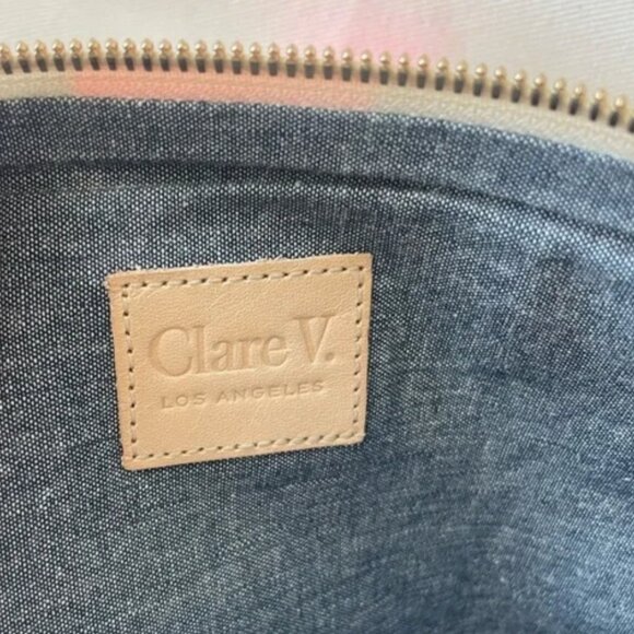 Clare V Foldover Clutch - Tan & Neon Pink - Picture 3 of 3